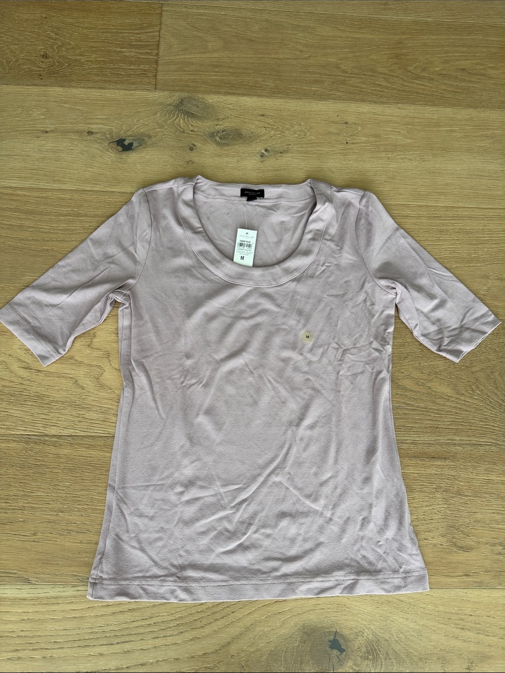 Ann Taylor Factory Lavender Scoop Neck Short Sleeve Top